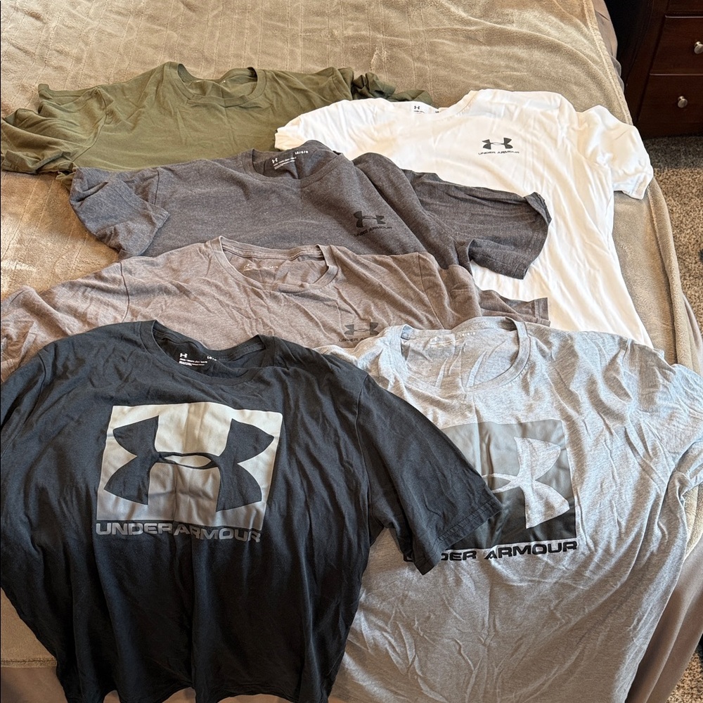 Under Armour Men's Short Sleeve Tees - Black, Gray, White, Olive